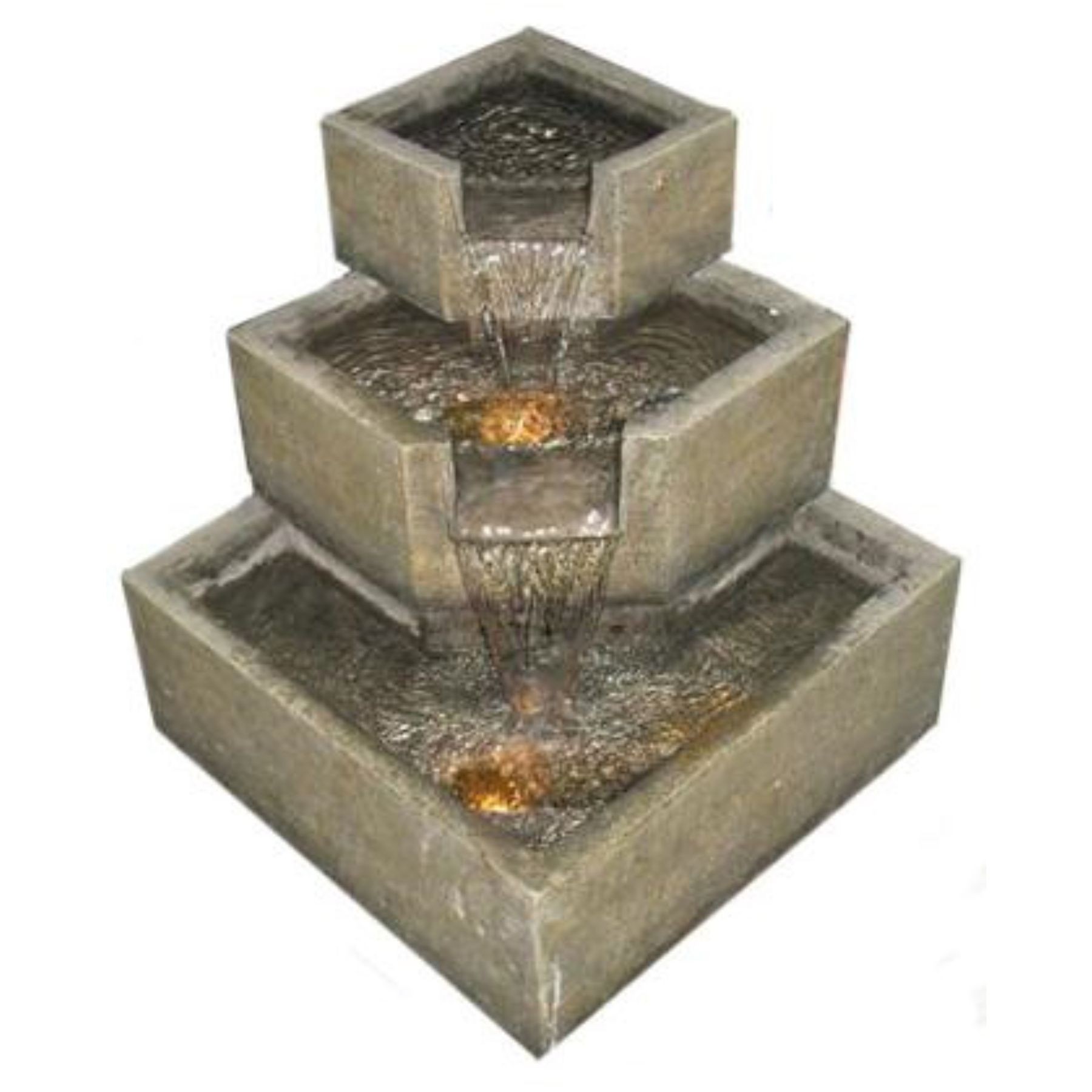 Cascadia Falls Electric Corner Fountain with LEDs