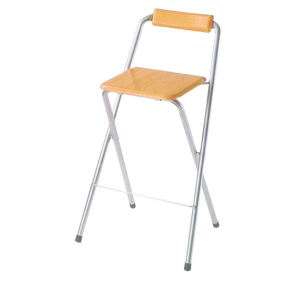 ORE International F-4009 Set of 2 Folding Bar Chairs, Silvertone