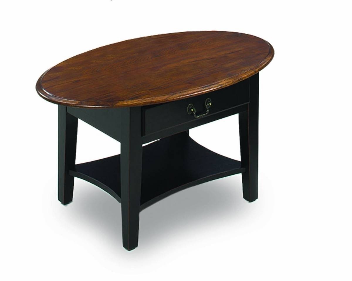Leick Oval Coffee Table, Slate Black