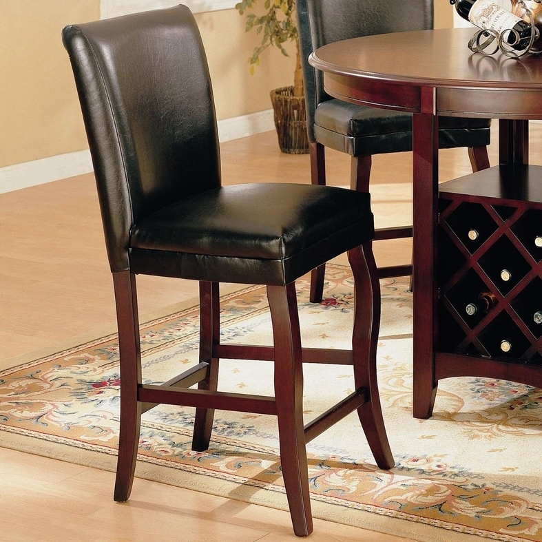 24 Inch Bar Stool (Set of 2) in Dark Cherry - Coaster