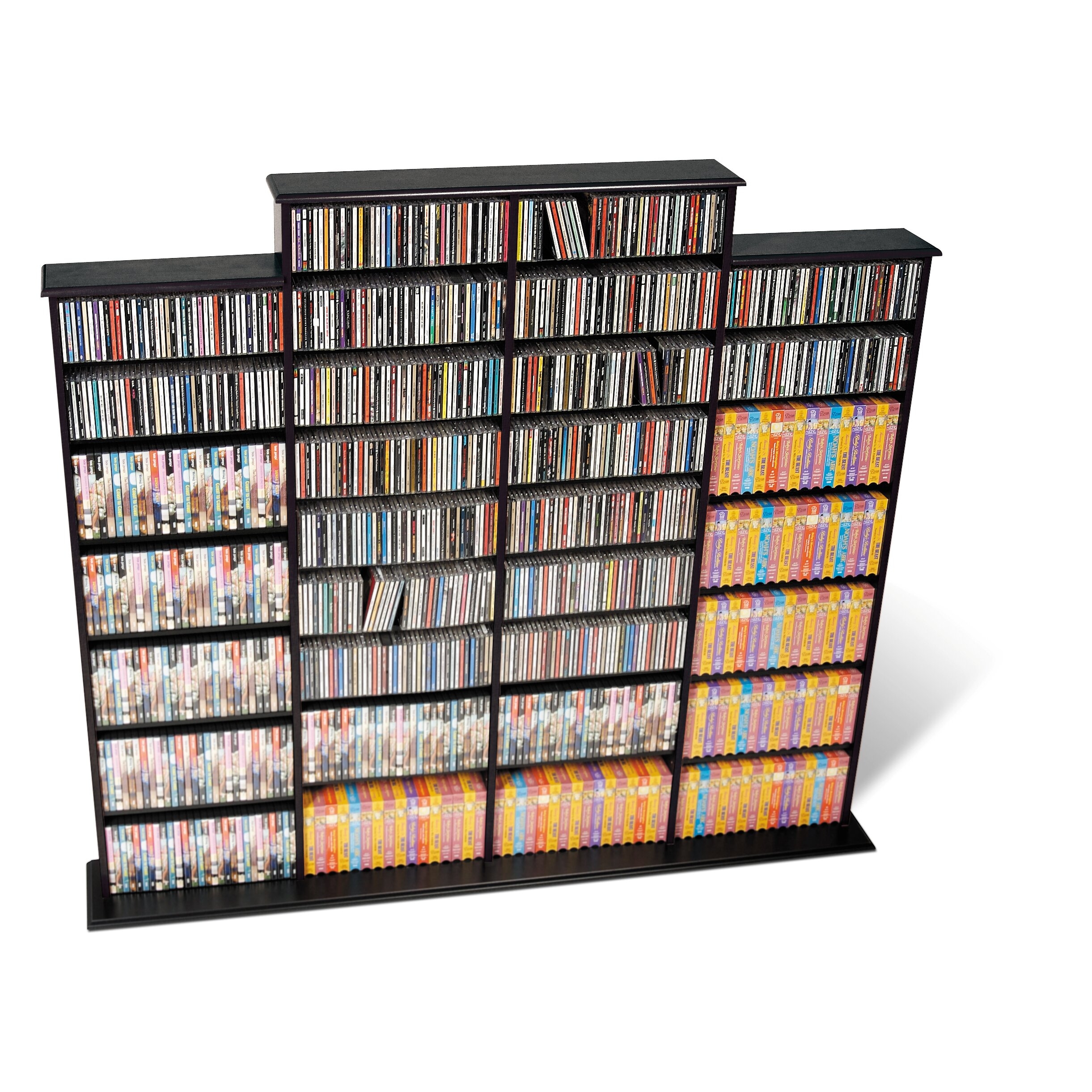 Prepac Black Quad Width Wall Media (DVD,CD,Games) Storage Rack