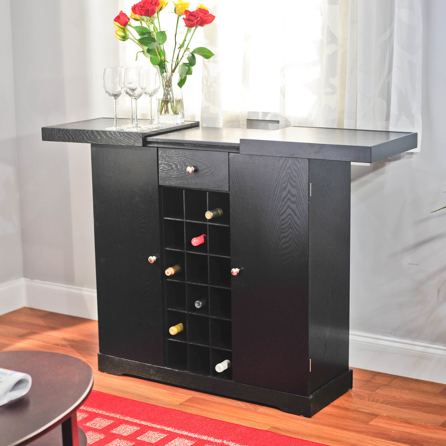 TMS Wine Storage Cabinet, Black