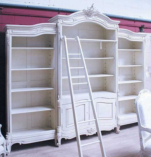 Bookcase, French Style Bookcase With Ladder