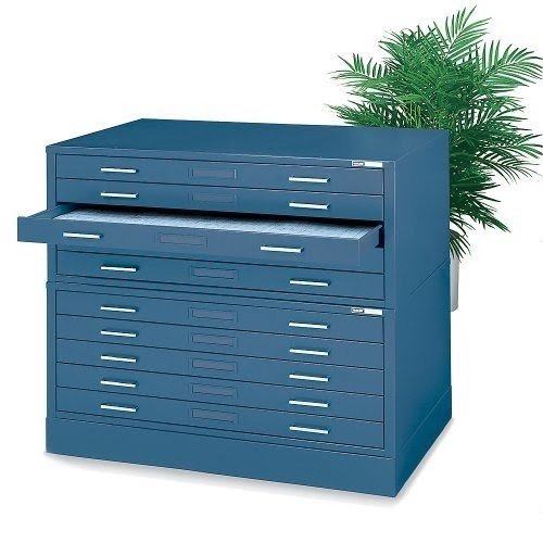 Mayline Steel Flat File - 5-Drawer - 46-3/4 X35-3/8 X15-3/8" - Blue - Blue