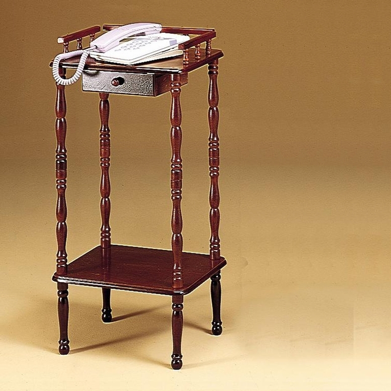 Coaster Phone Stand / Side Table, dark cherry finish