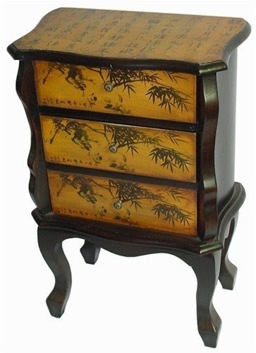 Oriental Furniture Asian Furniture and Decor 29.5-Inch Chinese Bamboo Design Cabinet End Table/Nightstand