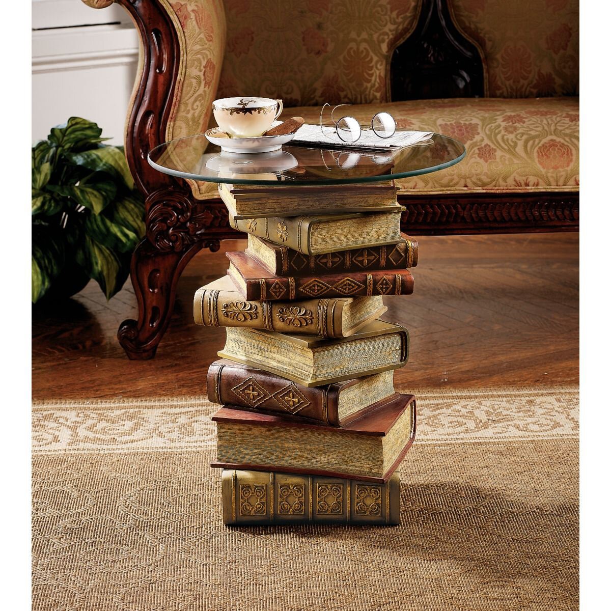 Power of Books Sculptural Glass-Topped Small
