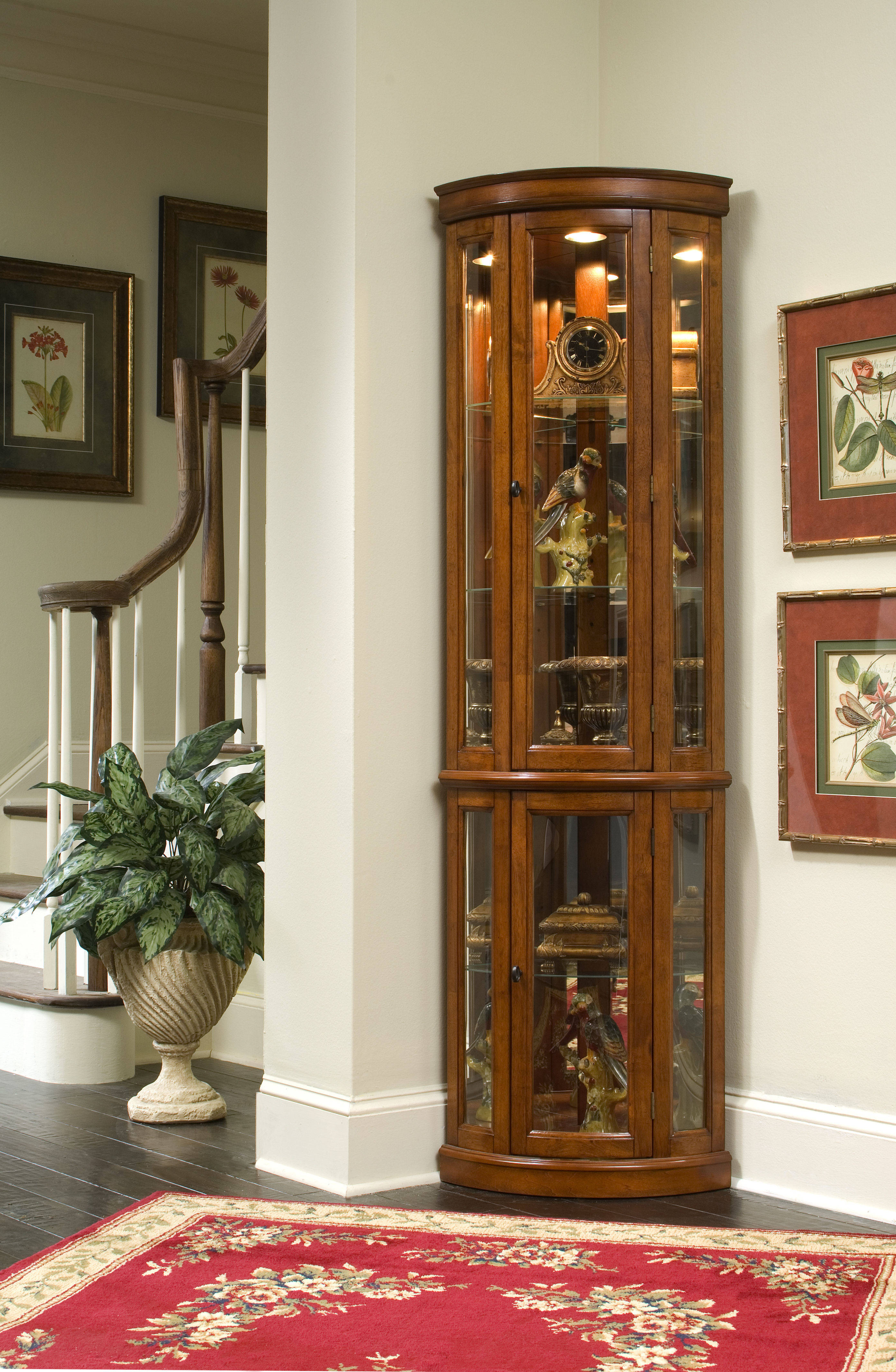Pulaski Furniture Edwardian II Corner Dark Cherry/Mahogany Curio - 21222