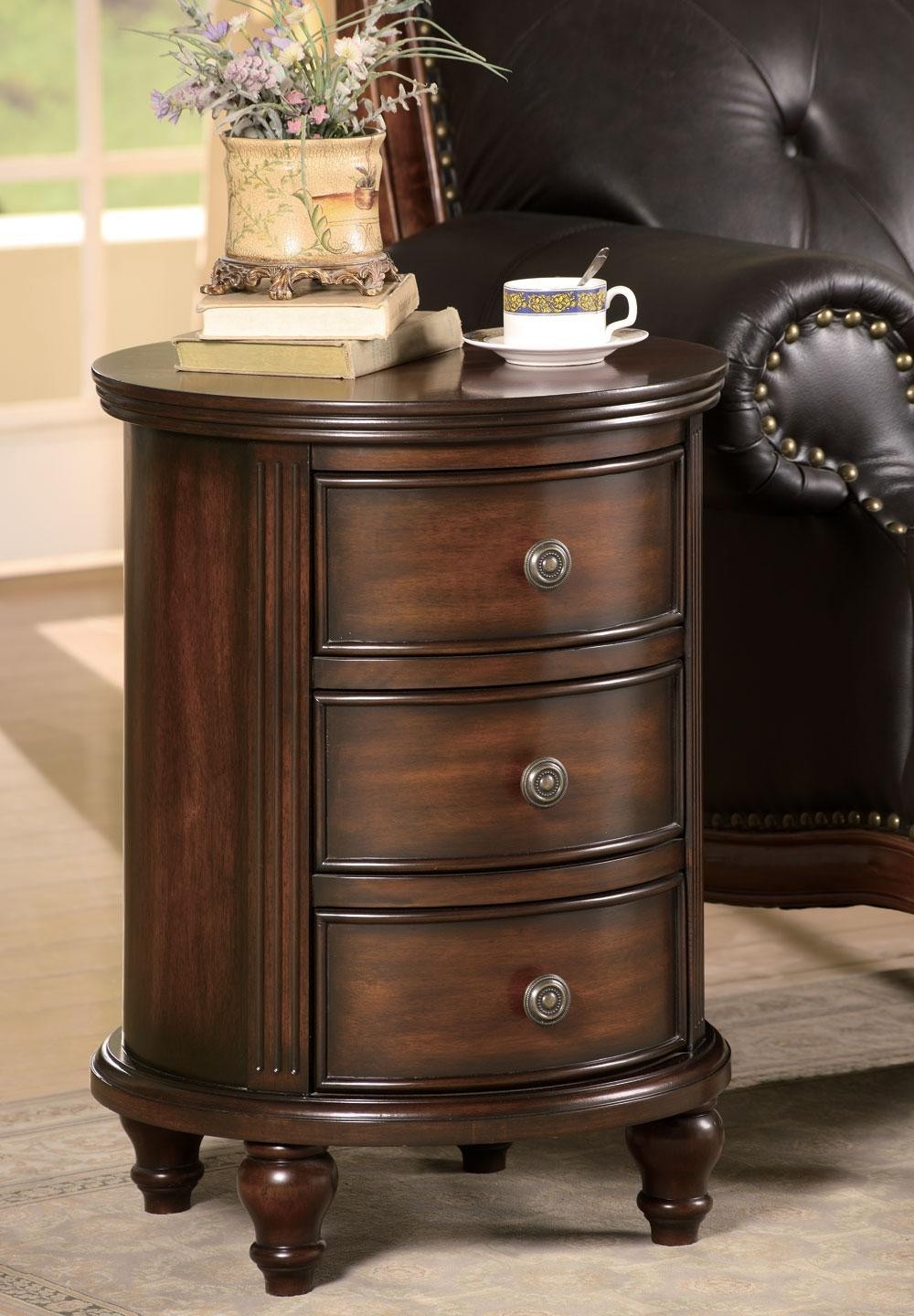 Coaster 900363 Round Cabinet, Dark Walnut