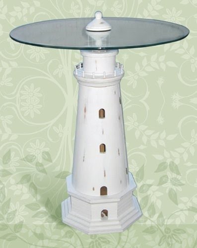 Nautical Lighthouse End Table- 30.5" H x 23.5" Dia