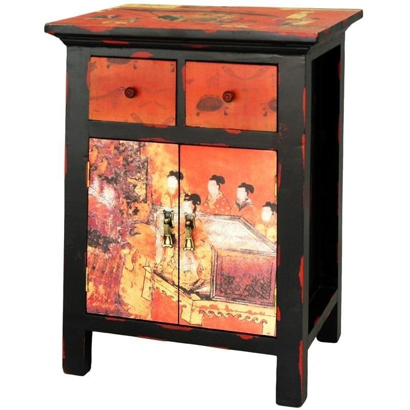 Oriental Furniture Discontinued feb 2011, 26-Inch Ming Chinese Flying Emperor Oriental End Table Nightstand