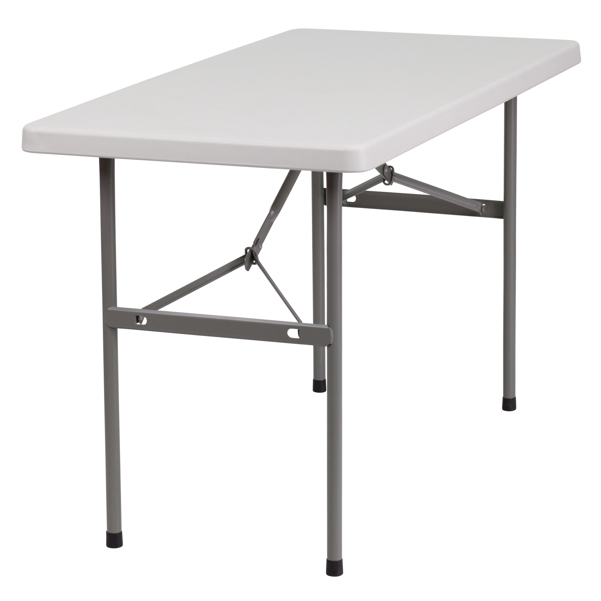 Flash Furniture RB-2448-GG 24-Inch Width by 48-Inch Length Granite Plastic Folding Table, Gray/White