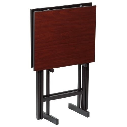 Gate House Furniture Item 2272 Mahogany Set of 2 Folding Snack Tables with Stand