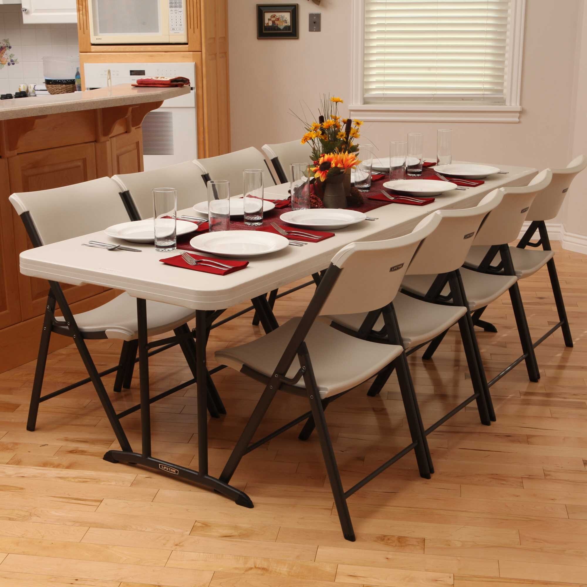 Lifetime 8 ft. Rectangle Commercial Fold-In-Half Table -