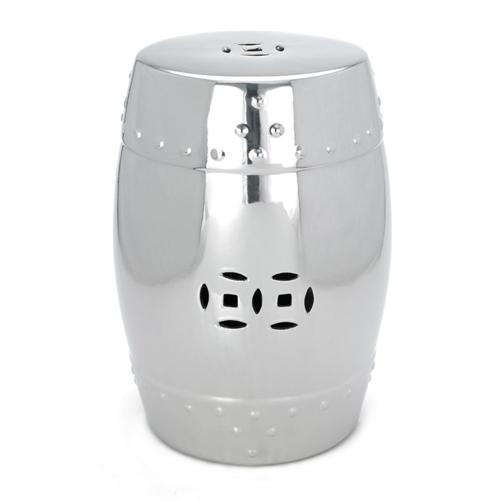 Torre & Tagus Shanghai Porcelain Stool Chrome