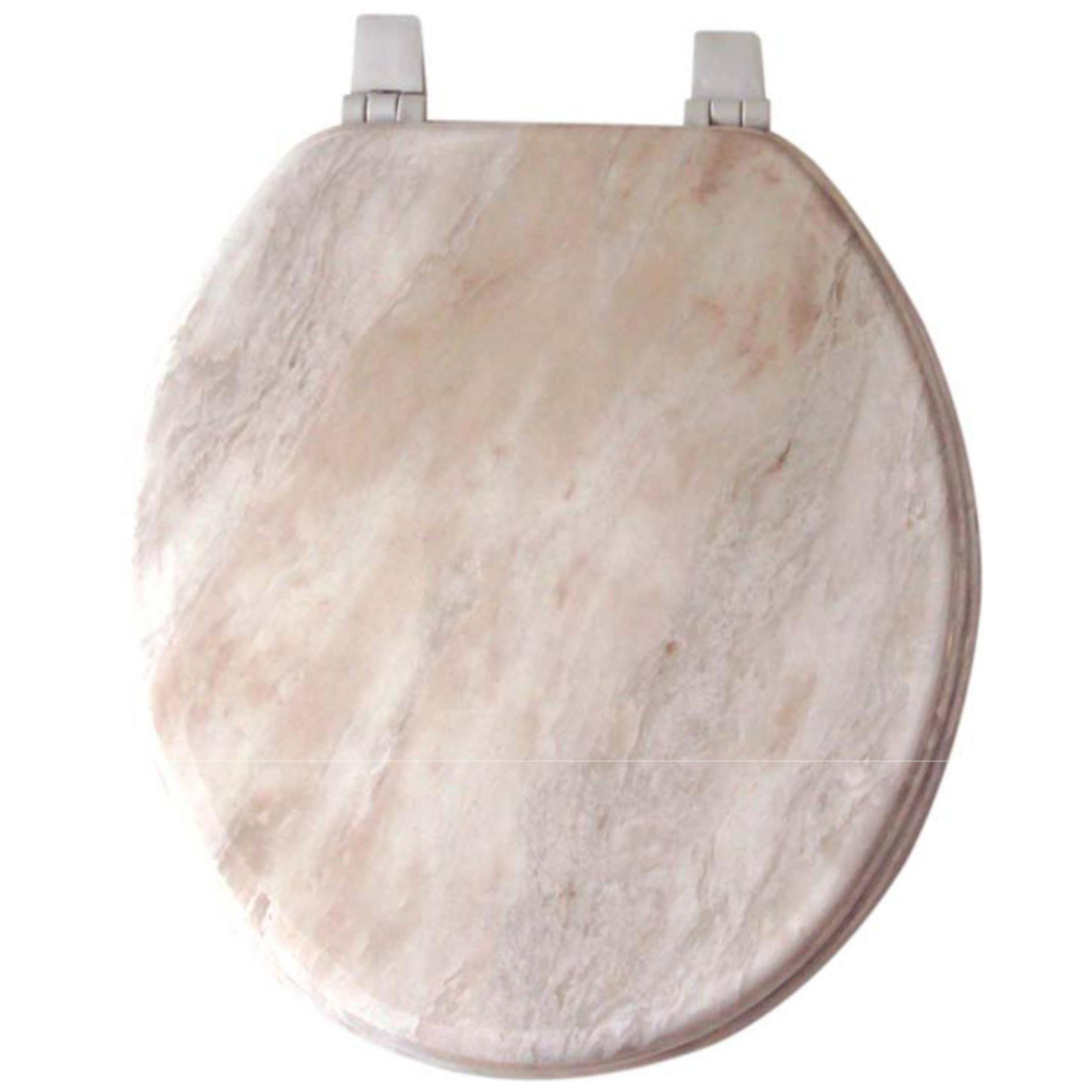 Home Dynamix Veneer Toilet Seat, Marblized, White VMR-105