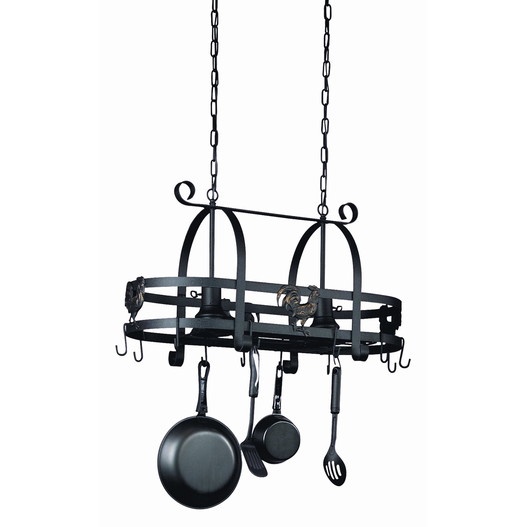 Artcraft Lighting AC1798EB Pot Racks 2-Lite Island Light, Black
