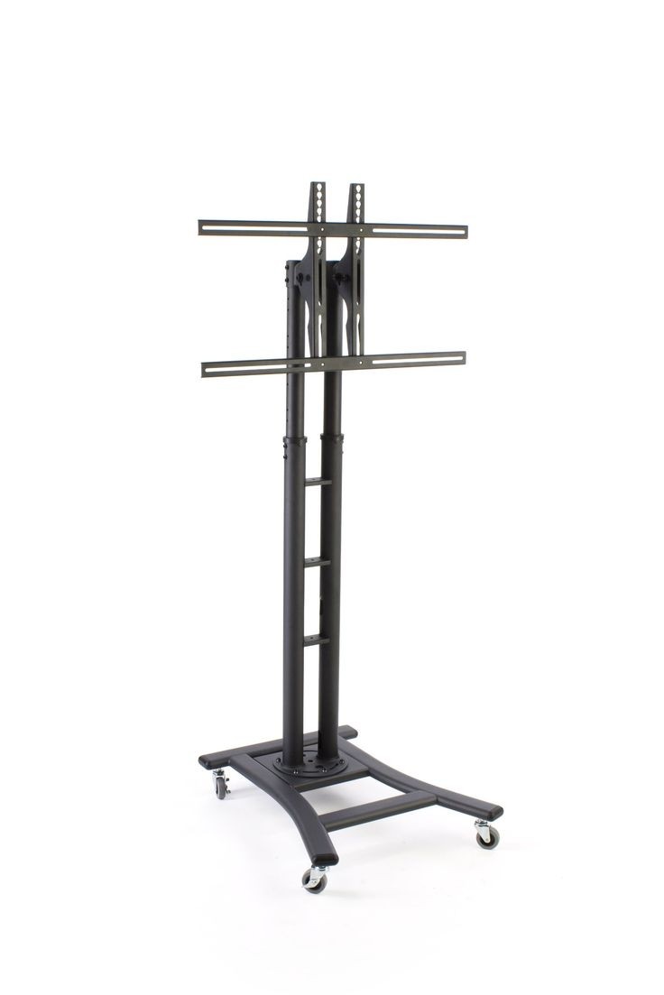 Displays2go MBTVSBKB Mobile LCD Display Stand for a 32 to 60 Inches Flat Panel Monitor, Height-Adjustable with Tilting Bracket - Black