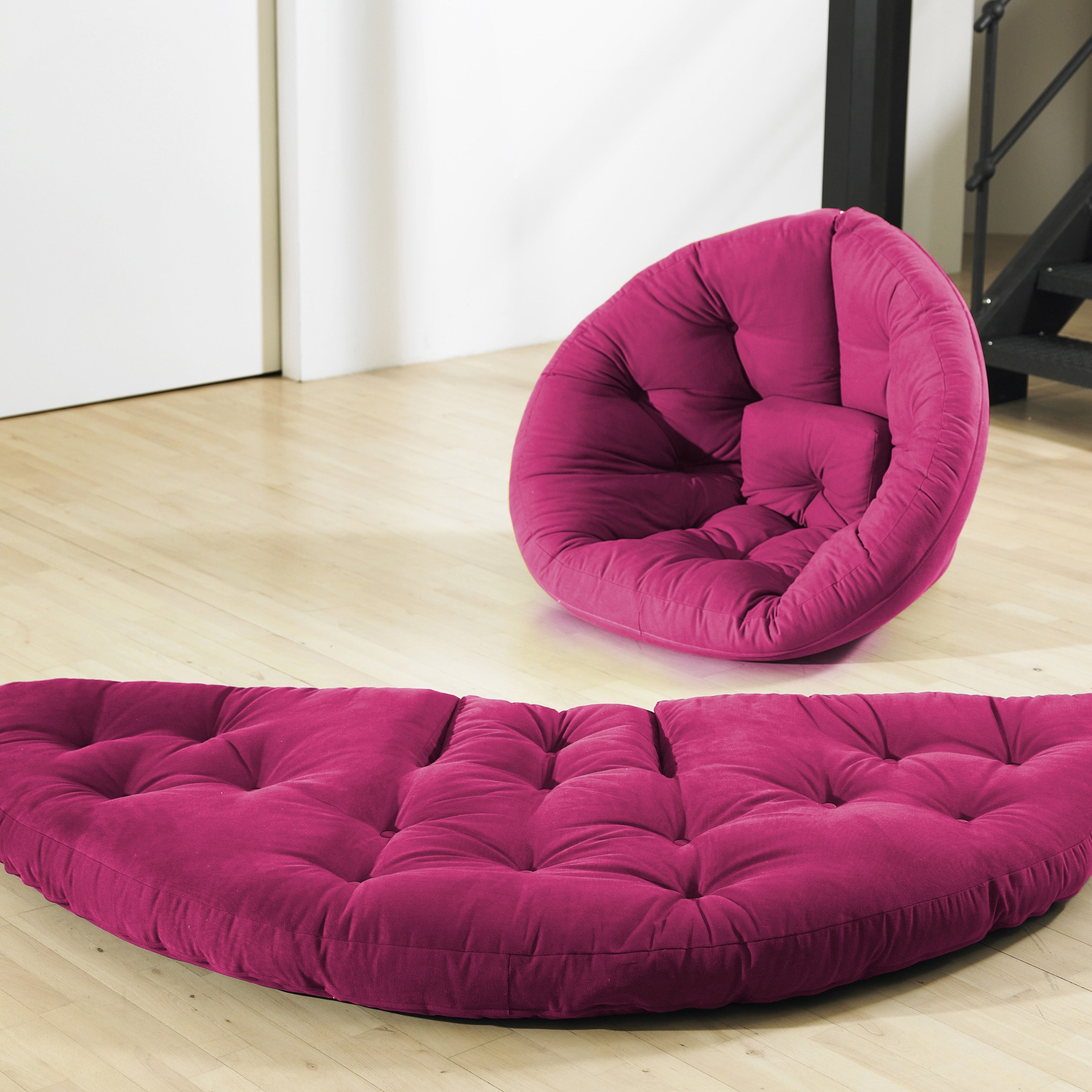 Fresh Futon Nido Convertible Futon Chair/Bed, Pink Mattress