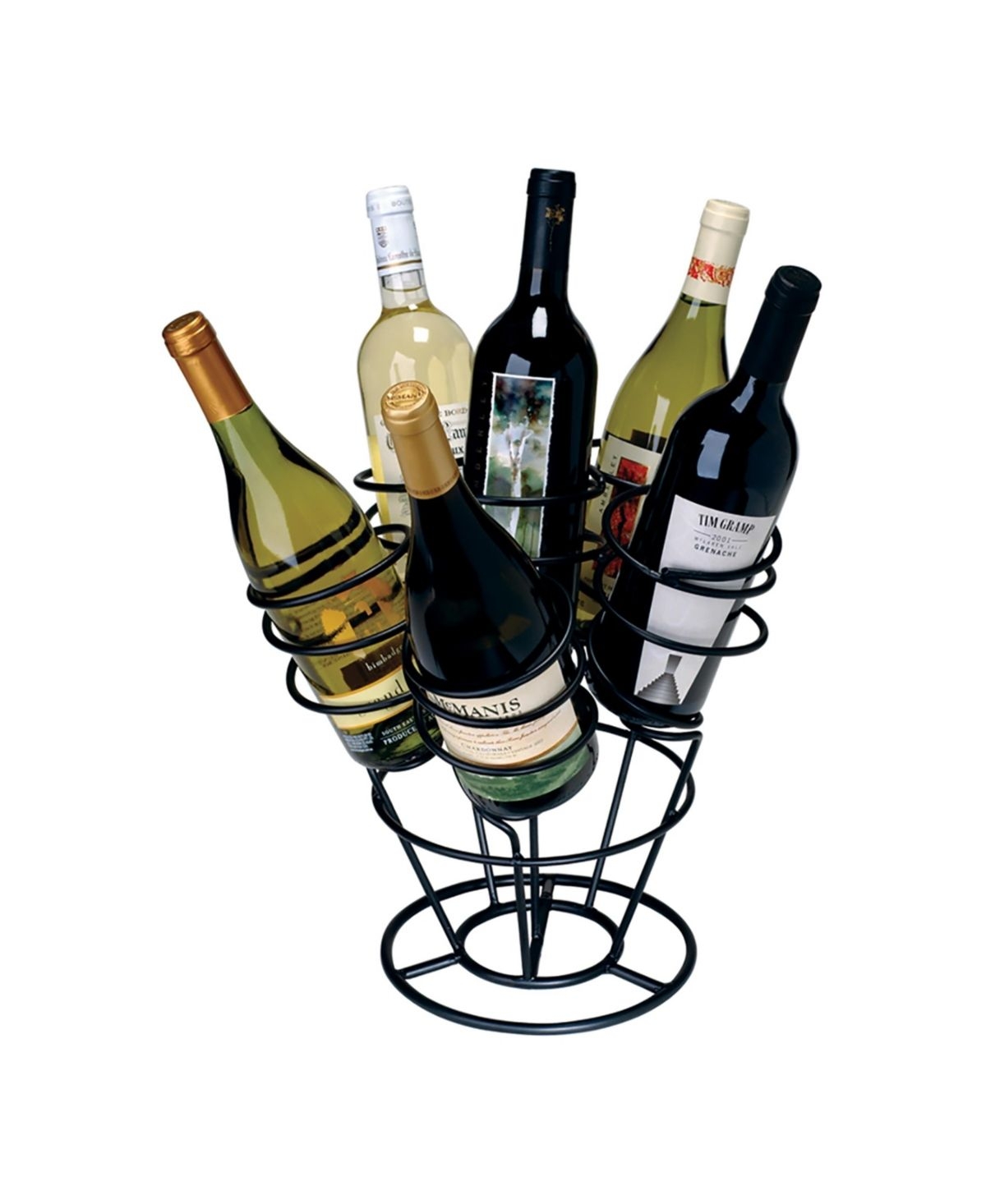 Oenophilia Bottle Bouquet Wine Rack, Black - 6 Bottle