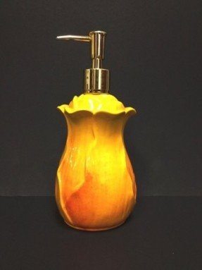 Ruffle Yellow Flower LOTION DISPENSER, 86688 BY ACK