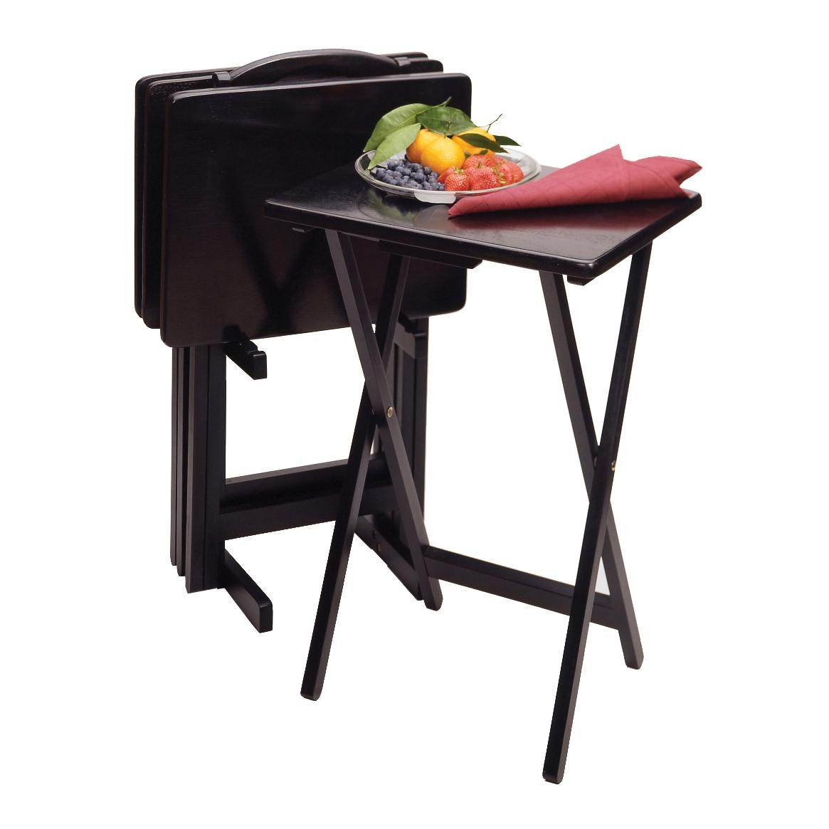 Winsome Wood 5-Piece TV Table Set, Black