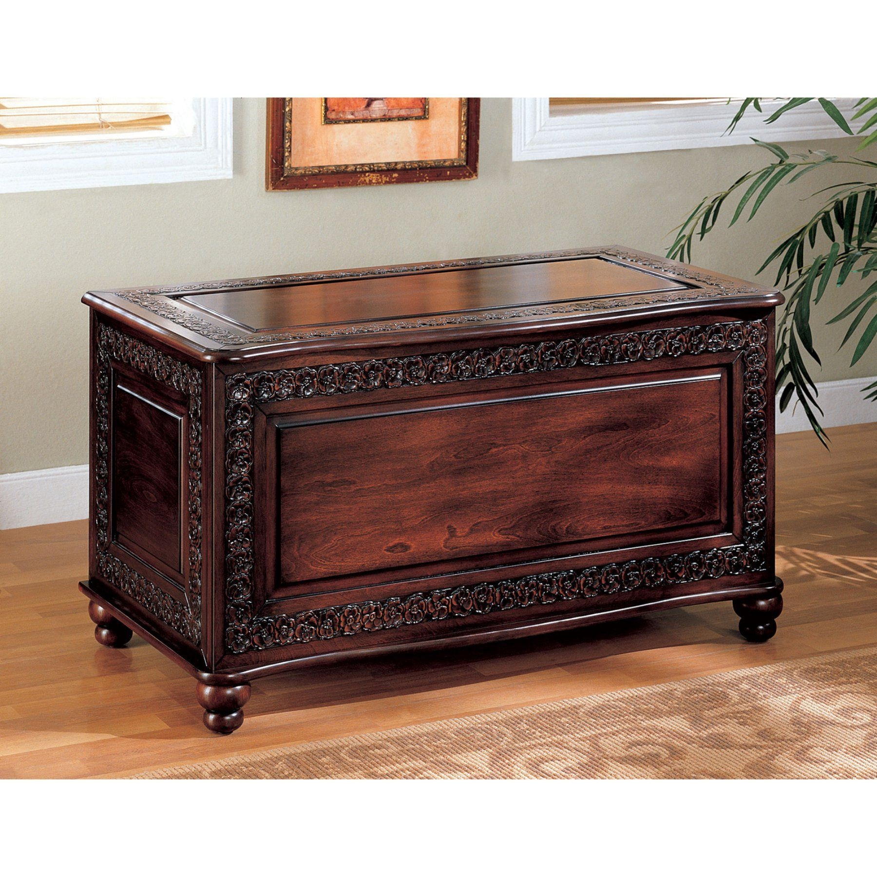Coaster Beautiful Storage Cedar Hope Chest, Deep Tobacco Finish