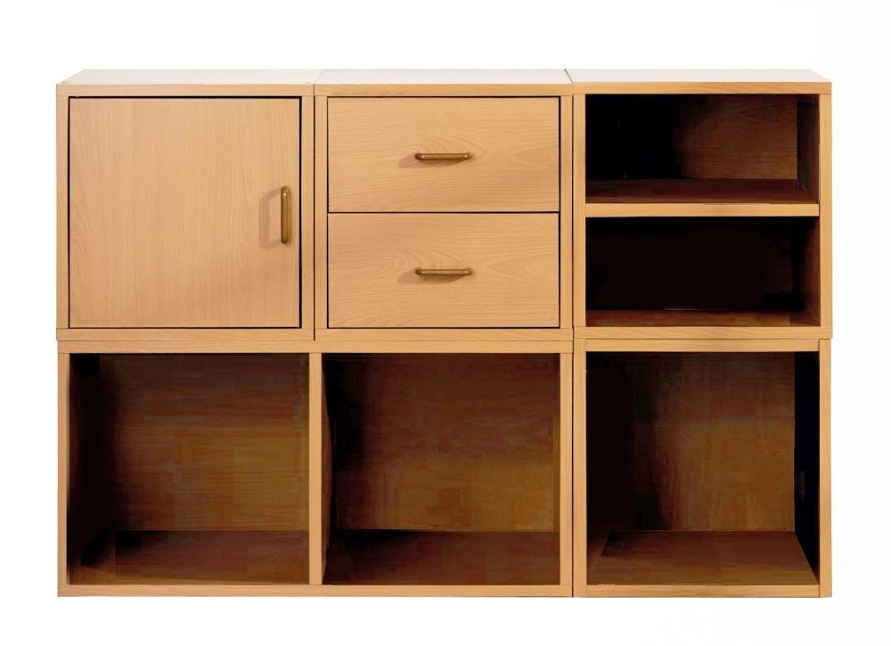 Foremost 340022 Modular 5-in-1 Shelf Cube Storage System, Honey