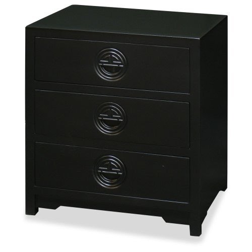 Elmwood Longevity Motif Chest of Drawers - Black