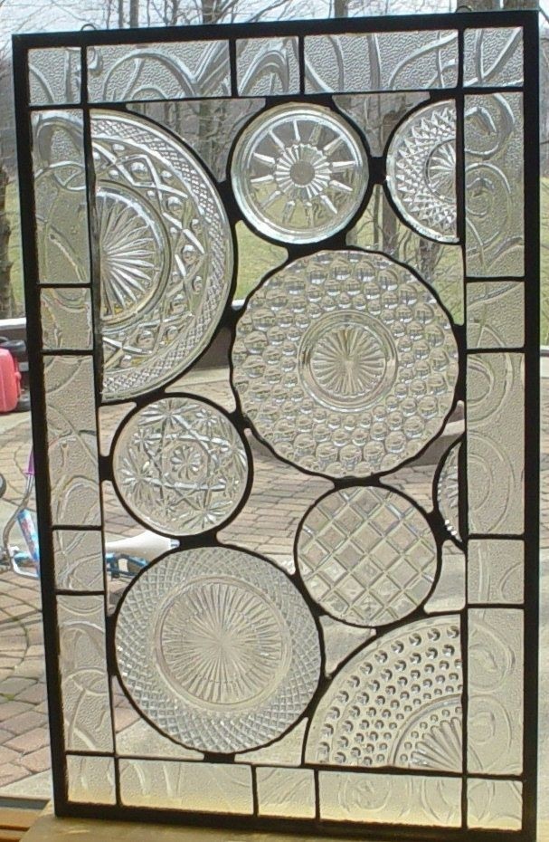 Vintage crystal plate panel