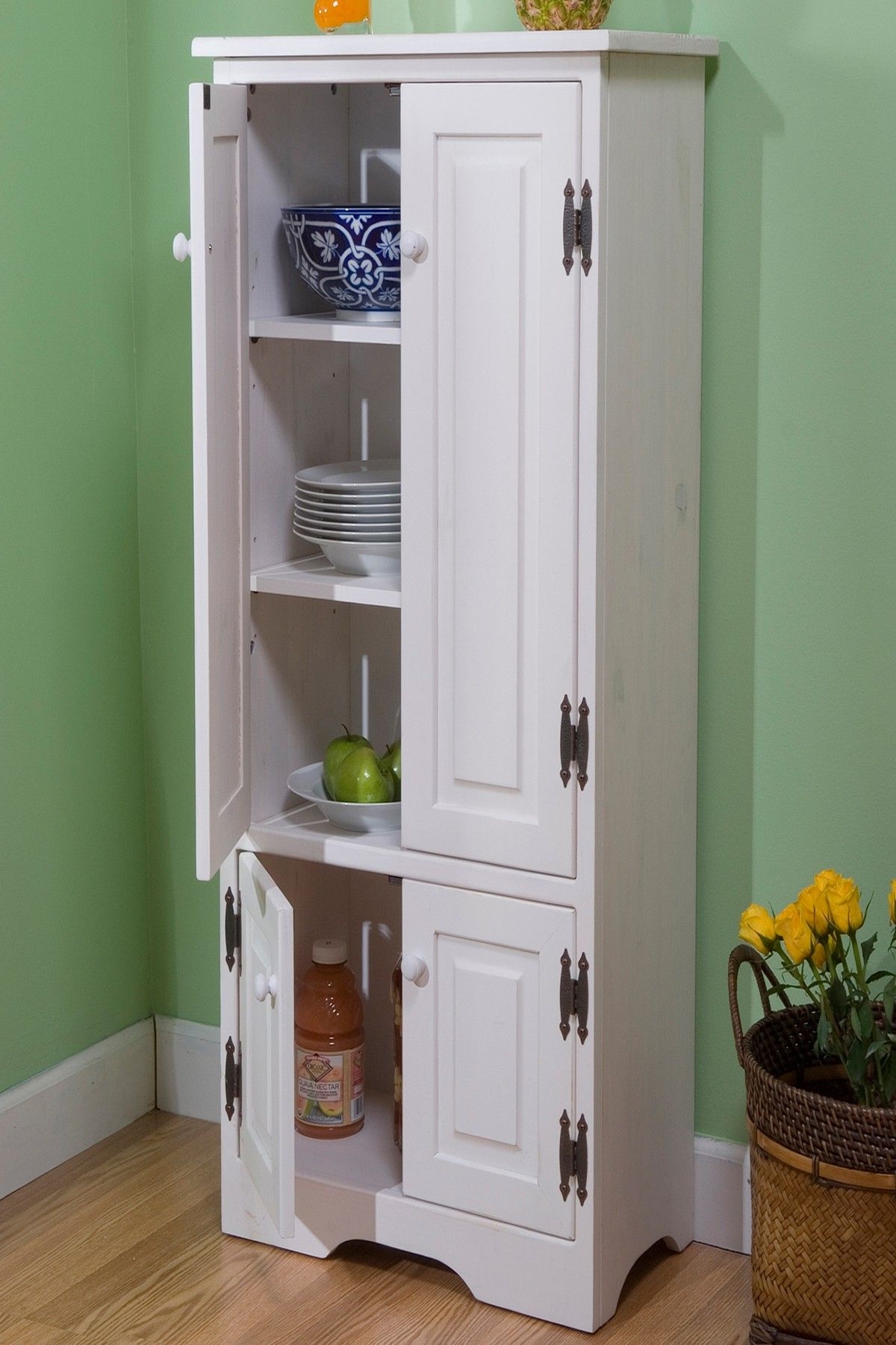 TMS Extra Tall Pine Cabinet, White