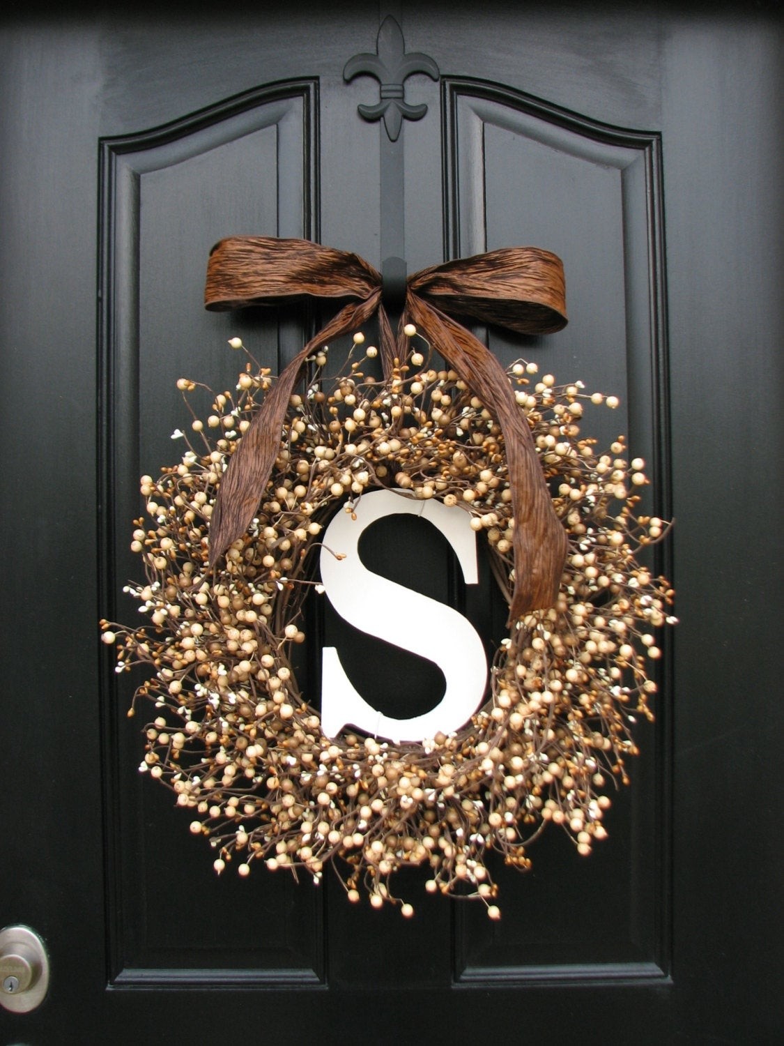 Berry wreaths front door
