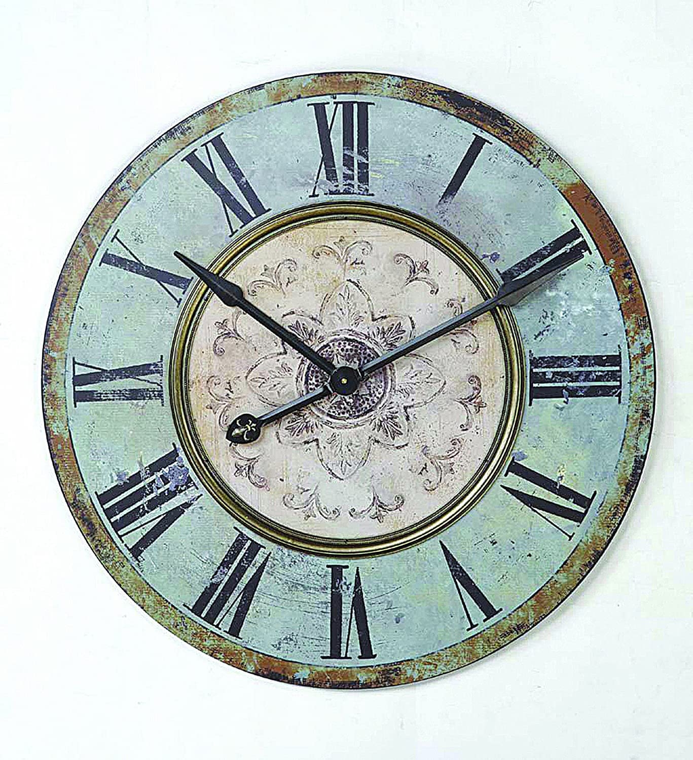 Creative Co-op Turn of The Century Style Round Wooden Wall Clock