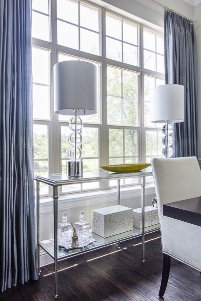 Glass and chrome console table