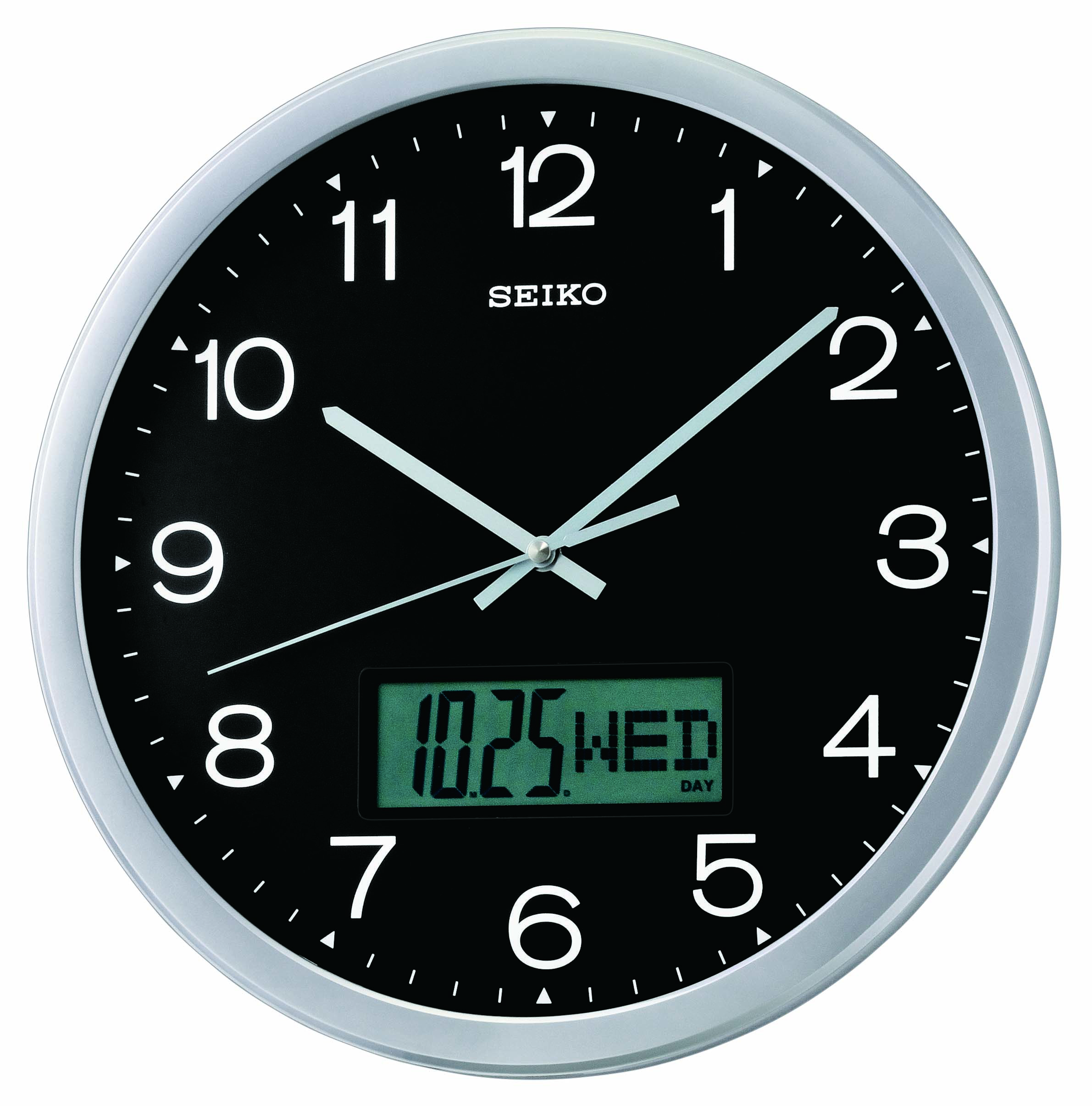 Seiko QXL007ALH Wall Collection Analog-Digital Clock