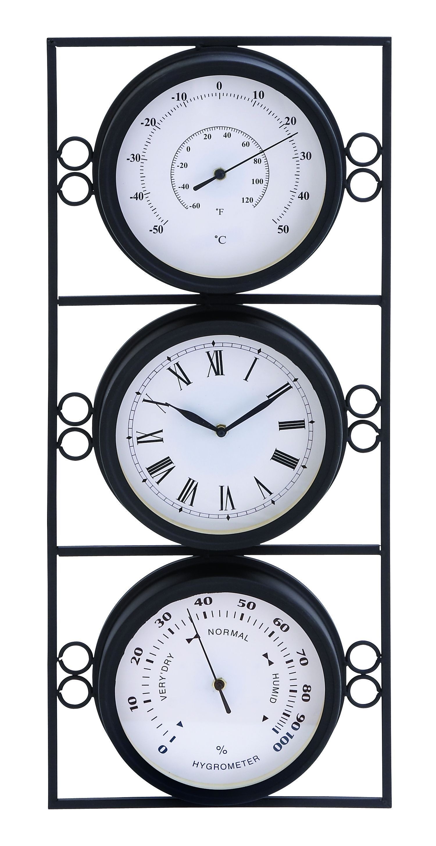 UMA Enterprises 35418 Metal Outdoor Clock Thermometer, 11 by 26-Inch