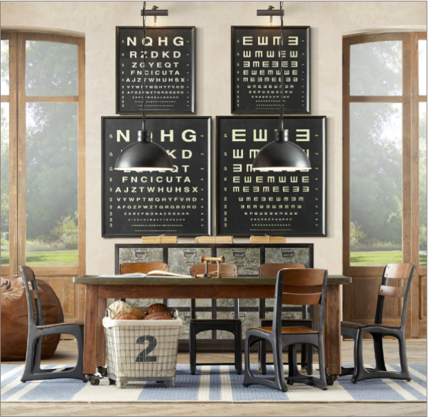 Eye charts vintage school chairs j 39 s room