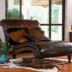 Leather chaise lounges