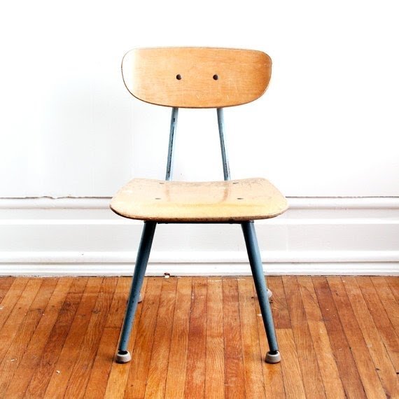 Set of two vintage children 39 s school chairs