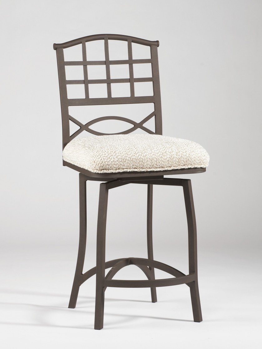 Anita Wrought Iron Memory Return Swivel Bar Stool in Beige NoPart: ANITA-BS