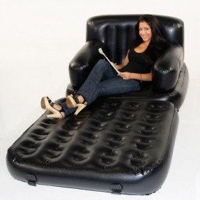 Smart Air Beds 4 X 1 Inflatable Chair (Single, Black)