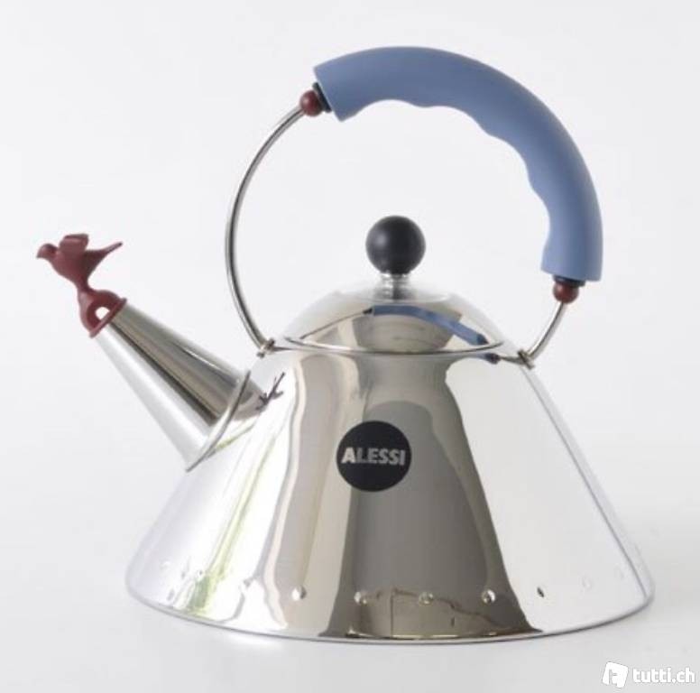 Alessi Michael Graves Kettle with Bird Whistle, Blue Handle