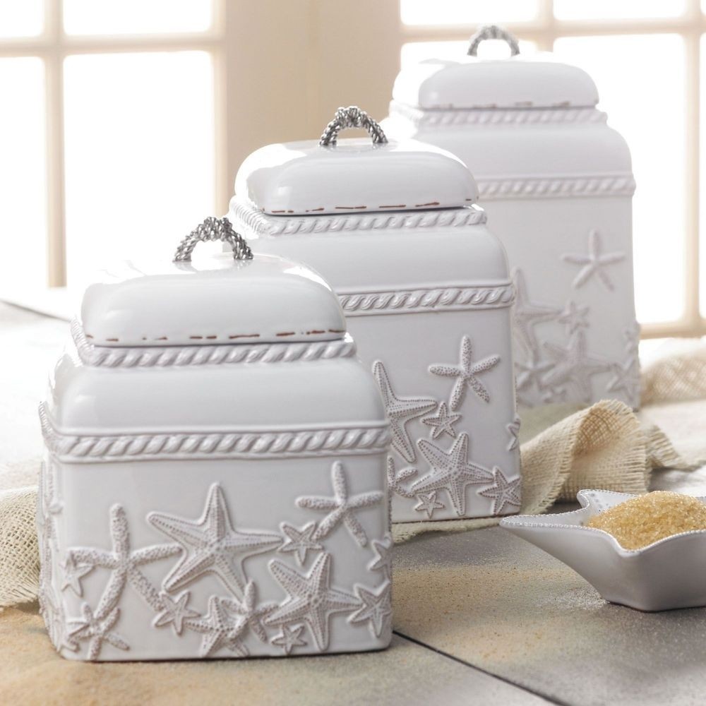 Mud Pie- Starfish Canister Set