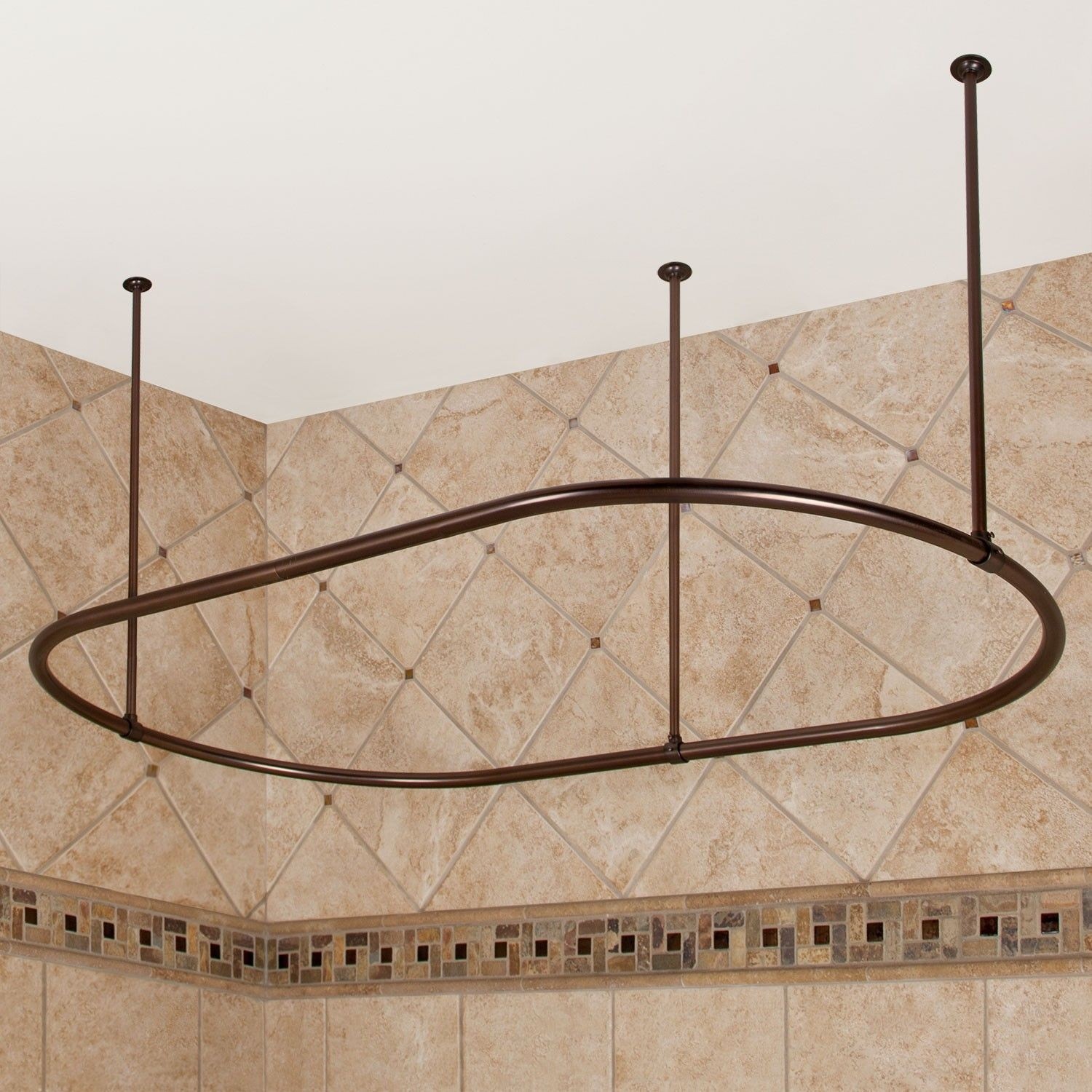 Oval Shower Curtain Rod 48" L x 36" W - Polished