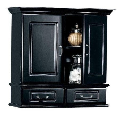 Dexter 23"w Wall Cabinet With Wood Doors, 23.5"W, BLACK