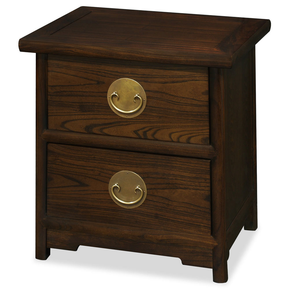 Ming Style Elmwood Nightstand - Tea
