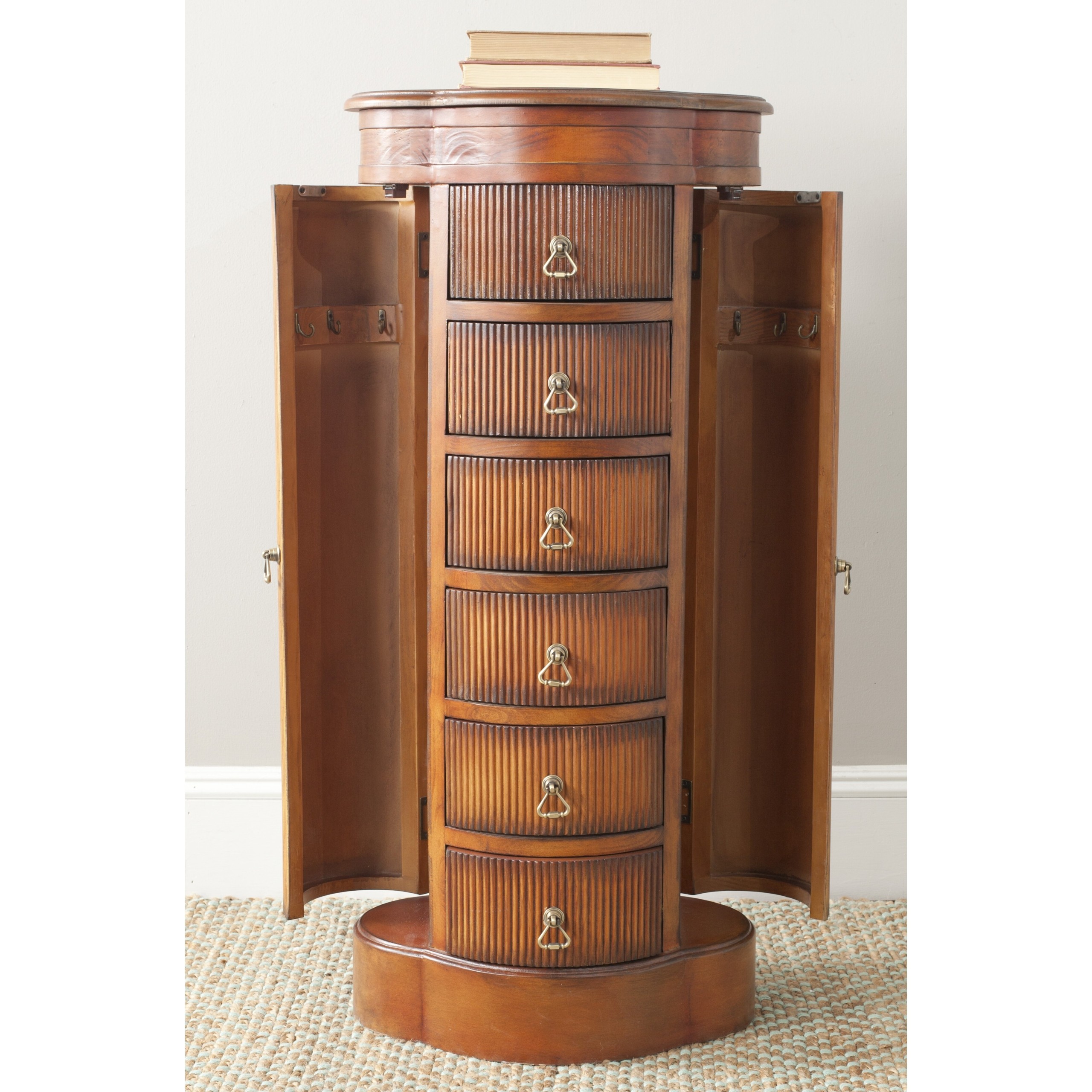 Safavieh American Homes Collection Regina Jewelry Armoire, Dark Brown