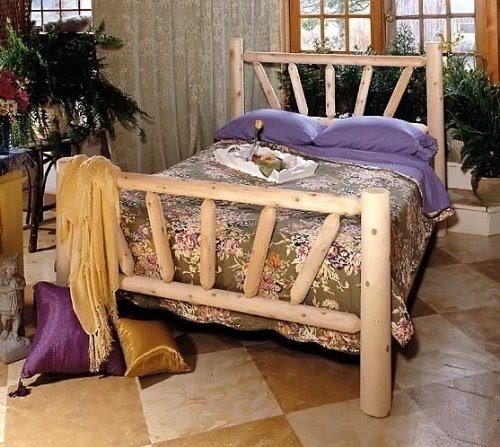 Sunburst White Cedar Bed Frame - King (White Cedar) (54"H x 82"W x 82"D)