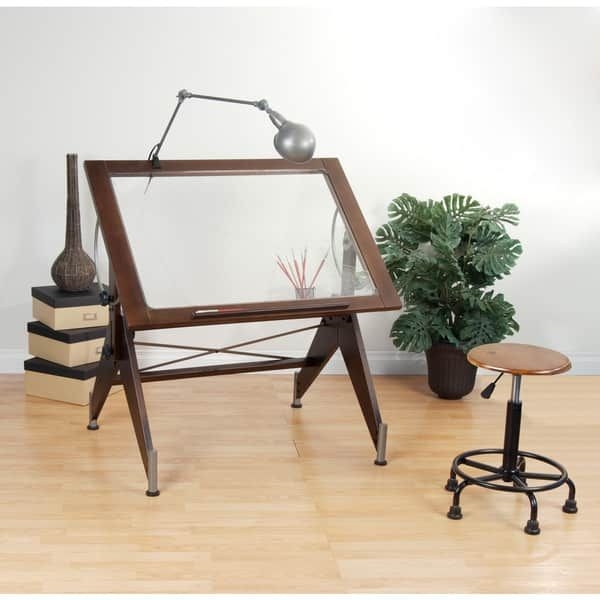 Aries Glass Drafting Table Color: Champagne