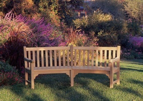 Oxford Garden Essex 83-Inch Curved Shorea Bench